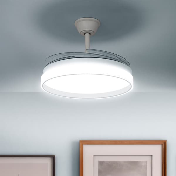 KÄYTETTY Kattotuuletin LED-valaisimella ja 4 taitettavilla siivekkeillä InnovaGoods (Kunnostetut Tuotteet B)