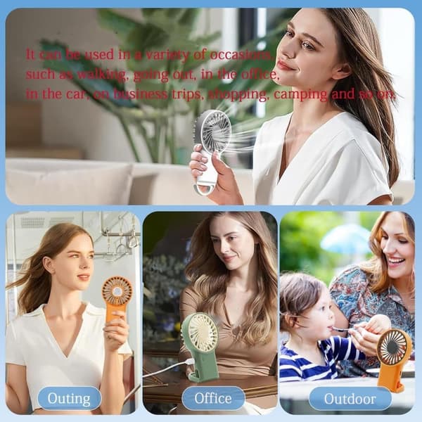 OBOSOE Handhållen Desktop-fläkt, USB-fläkt, Viktbar, Lätt, Mini, Liten, Sommar Essentials, Värmestroke förebyggande