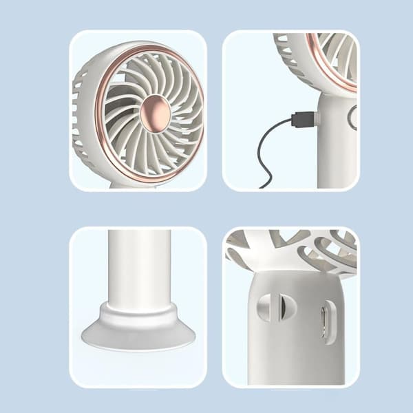 Bomclap Uppladdningsbar fläkt Handhållen Sportbar Mini 3 hastighetsjusterbar Mute Desktop Kylning Sommar Hem Utomhus Resa