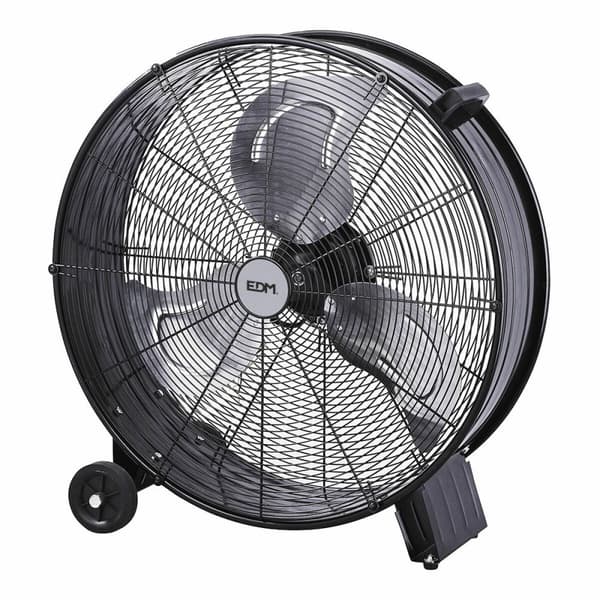 Gulvventilator EDM Sort 180 W Ø 60 cm industriel