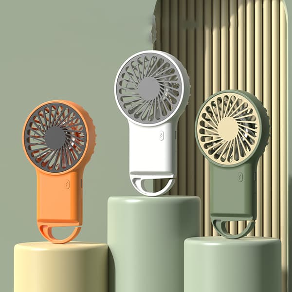 INF Bærbar foldbar ventilator med karabinhage Hvid