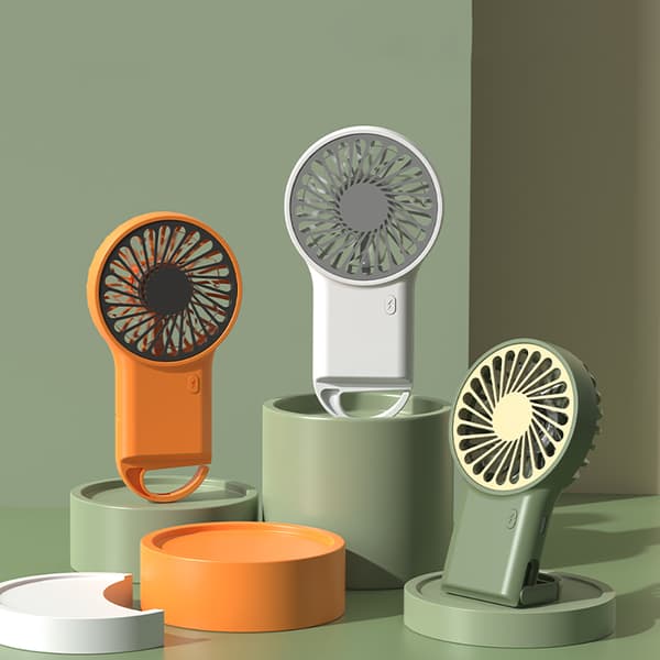 INF Bærbar foldbar ventilator med karabinhage Hvid
