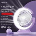 Miniatyrbillede 4 af 7: OBOSOE multifunktionel drejelig skrivebordsventilator med LED-lys – 3 hastigheder, USB-opladning