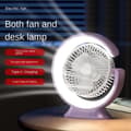 Miniatyrbillede 6 af 7: OBOSOE multifunktionel drejelig skrivebordsventilator med LED-lys – 3 hastigheder, USB-opladning