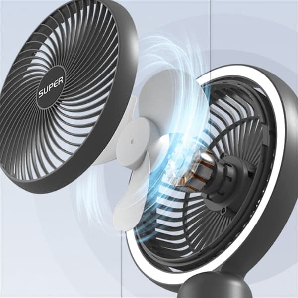 OBOSOE Desktop USB-fläkt Hemkontor Mini elektrisk fläkt med belysningsfunktion, för hem och kontor och används som nattljus.