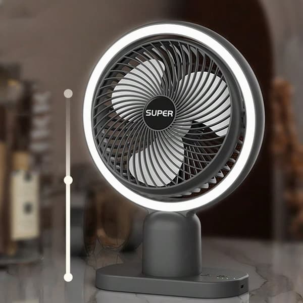 OBOSOE Desktop USB-fläkt Hemkontor Mini elektrisk fläkt med belysningsfunktion, för hem och kontor och används som nattljus.
