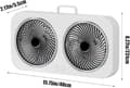 Miniatyrbillede 7 af 7: Skrivebordsventilator med dobbelt hoved – vægmonterbar og drejelig, kan stå eller hænge