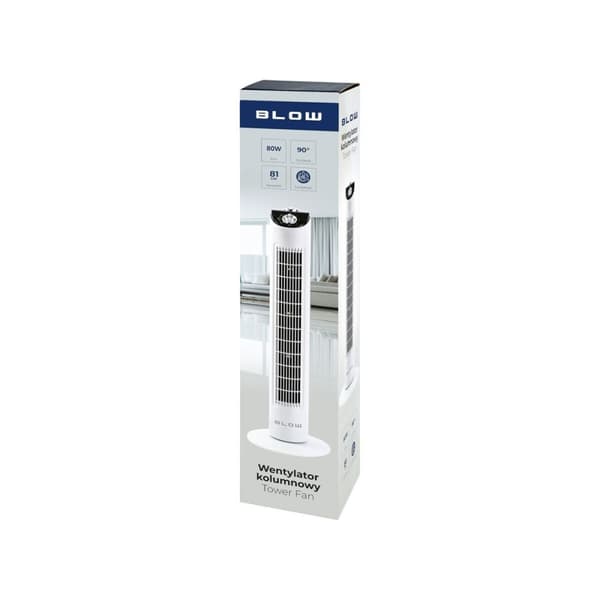 Fritstående ventilator Blow 44-073# Hvid 80 W