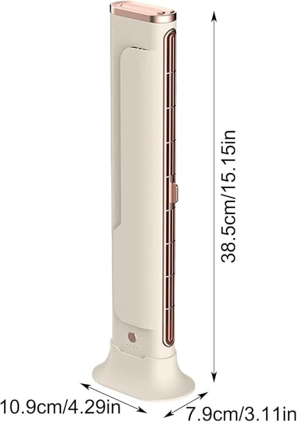 Terätön pöytätuuletin / pöytätuuletin – USB-ladattava, 1200 mAh akku, hiljainen ja kompakti muotoilu