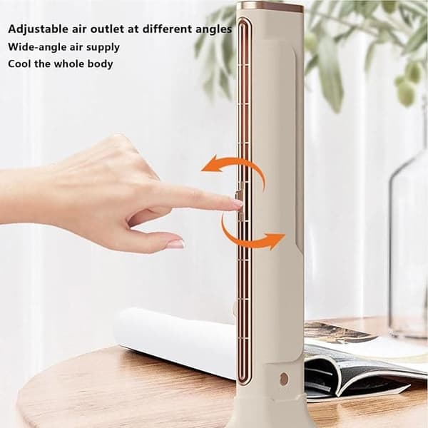 Bladlös Bordsfläkt / Skrivbordsfläkt – USB-Uppladdningsbar, 1200mAh Batteri, Tyst & Kompakt Design