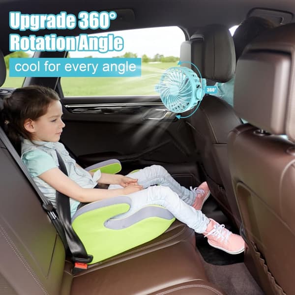 Auledio Fleksibel og transportabel klapvognsventilator med 360° rotation – genopladelig blæser med 3 hastigheder til hjemmet og kontoret