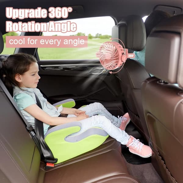 Auledio Fleksibel og transportabel klapvognsventilator med 360° rotation – genopladelig blæser med 3 hastigheder til hjemmet og kontoret