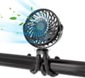 Miniatyrbillede 1 af 8: Auledio Fleksibel og transportabel klapvognsventilator med 360° rotation – genopladelig blæser med 3 hastigheder til hjemmet og kontoret