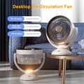Miniatyrbillede 3 af 7: Cirkulationsventilator / gulvventilator med DC-teknologi og natlys – 360° luftcirkulation, støjsvagt design til soveværelser og børneværelser