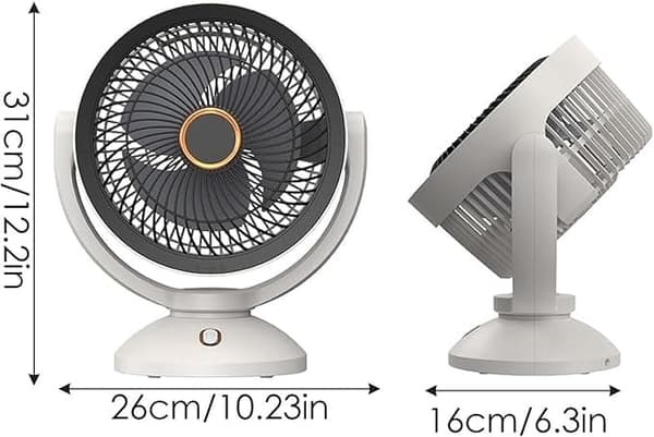 Cirkulationsventilator / gulvventilator med DC-teknologi og natlys – 360° luftcirkulation, støjsvagt design til soveværelser og børneværelser
