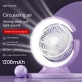 Miniatyrbillede 3 af 10: OBOSOE bordventilator 3-i-1 blæser med lampe, bærbar blæser 1200/2400mah, 3 hastigheder