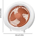 Miniatyrbillede 6 af 8: OBOSOE bærbar bordventilator med lys – USB-opladet skrivebordsventilator, 3 hastigheder, bærbar og hængende blæser