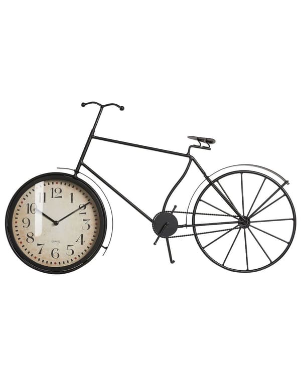 Bordklokke Svart Metallramme 37 cm Sykkelform Moderne Design Hjemmetilbehør