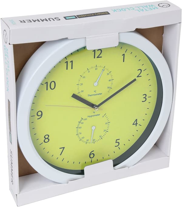 Platinet wall clock Summer, green (42573)