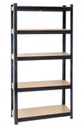 Pikkukuva 1 / 9: Metallinen autotallin säilytysteline musta 75x30x150cm 5 hyllyä
