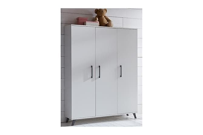 Amal Garderobe 130 cm Hvid/Morkegrå