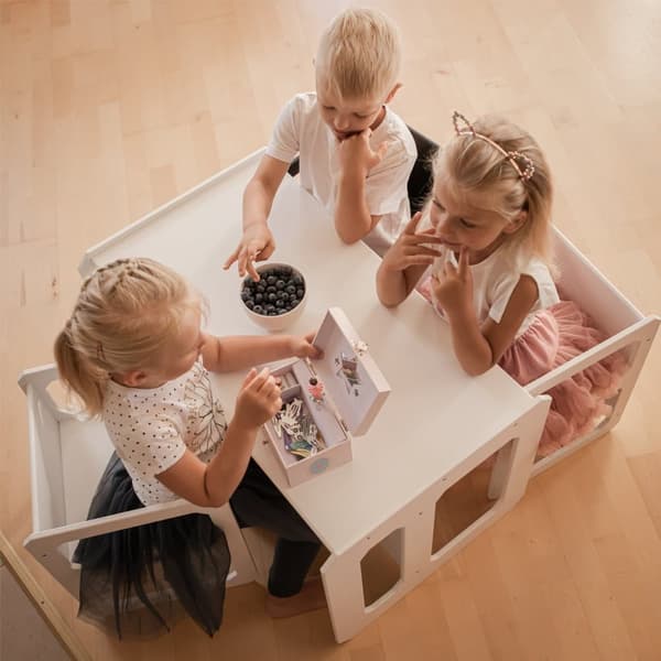 Säädettävä Montessori-pöytä ja -tuolisetti  - Montessori lastentuoli ja pöytä - Lasten pöytä ja tuolit puusta  - Säädettävä lastentuoli ja -pöytä