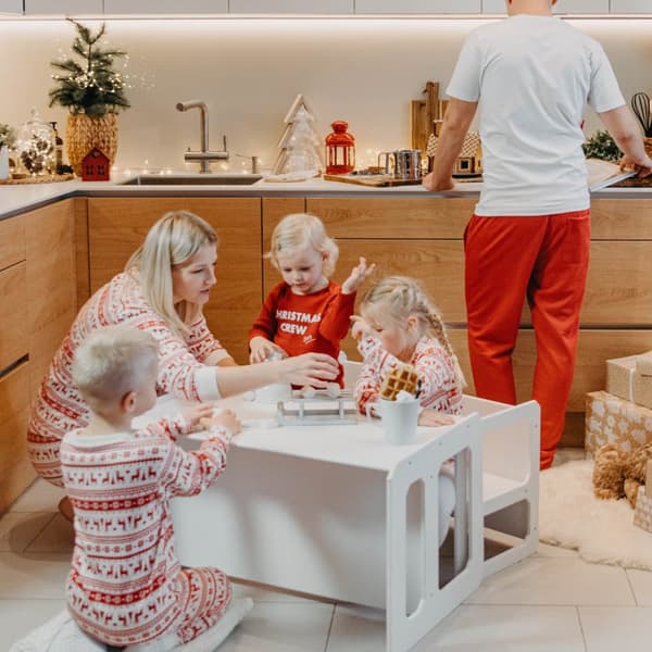 Säädettävä Montessori-pöytä ja -tuolisetti  - Montessori lastentuoli ja pöytä - Lasten pöytä ja tuolit puusta  - Säädettävä lastentuoli ja -pöytä