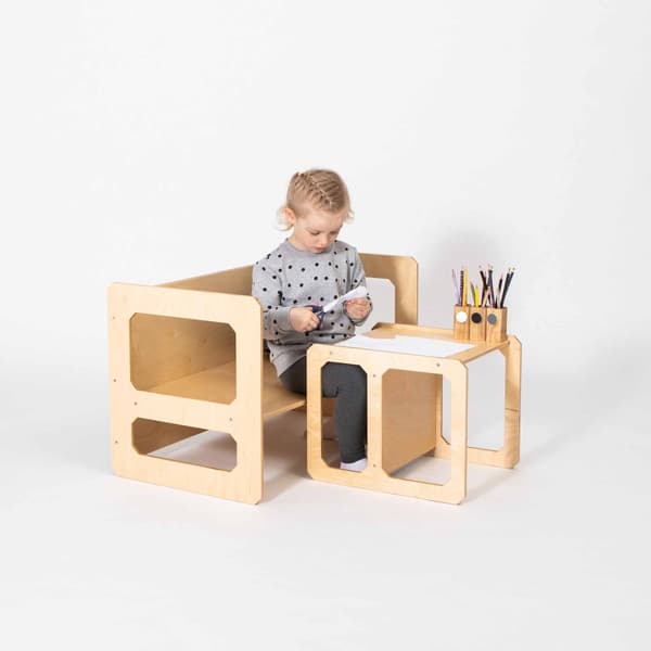 Montessori afgangsbord og stol sæt