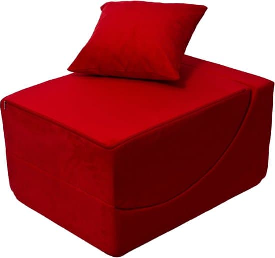 Relaxfåtölj - 60 x 150 x 40 cm - svart röd