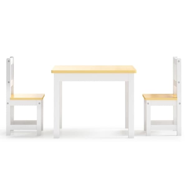 vidaXL Barnbord och stolar 3 delar vit och beige MDF