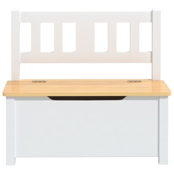 vidaXL Oppbevaringsbenk for barn hvit og beige 60x30x55 cm MDF
