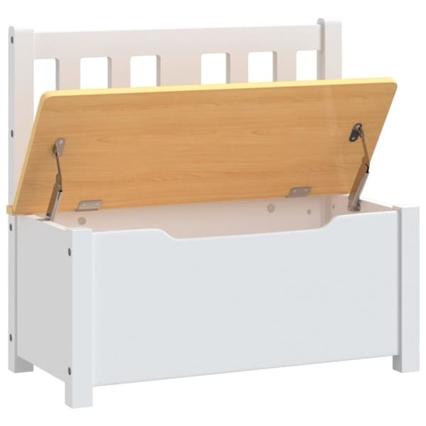 vidaXL Oppbevaringsbenk for barn hvit og beige 60x30x55 cm MDF