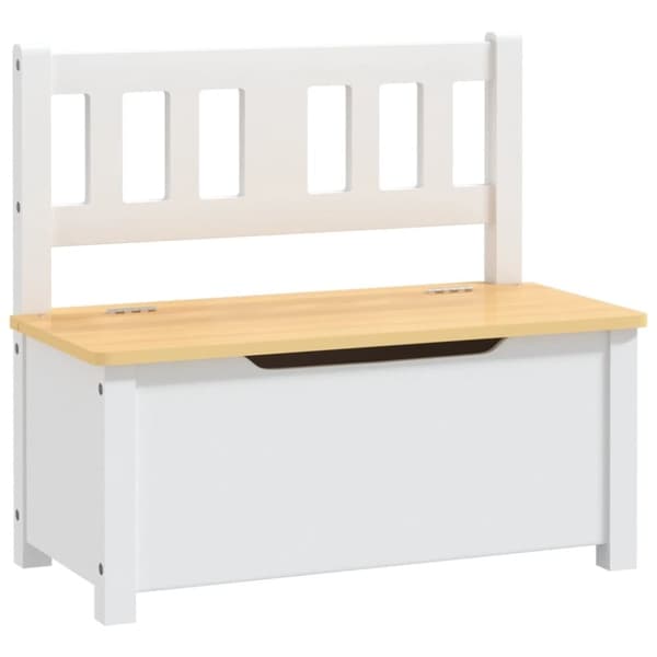 vidaXL opbevaringsbænk til børn 60x30x55 cm MDF hvid og beige