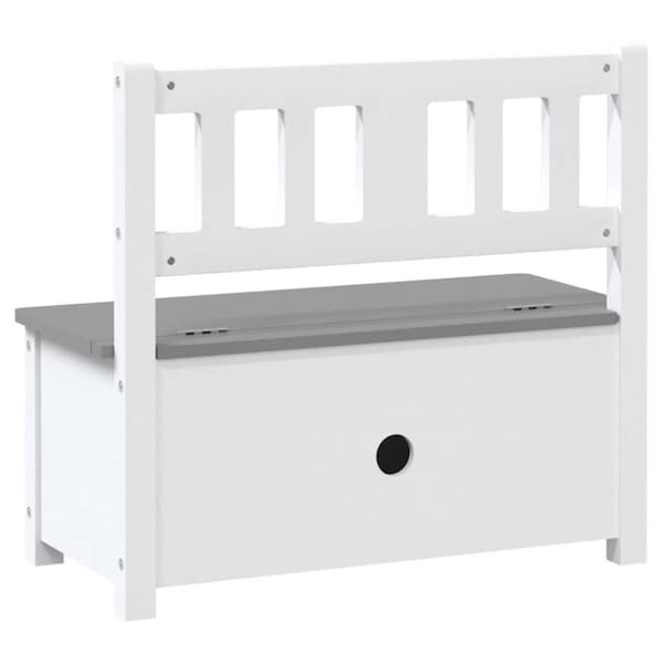 vidaXL opbevaringsbænk til børn 60x30x55 cm MDF hvid og grå