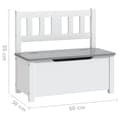 Miniatyrbillede 7 af 7: vidaXL opbevaringsbænk til børn 60x30x55 cm MDF hvid og grå