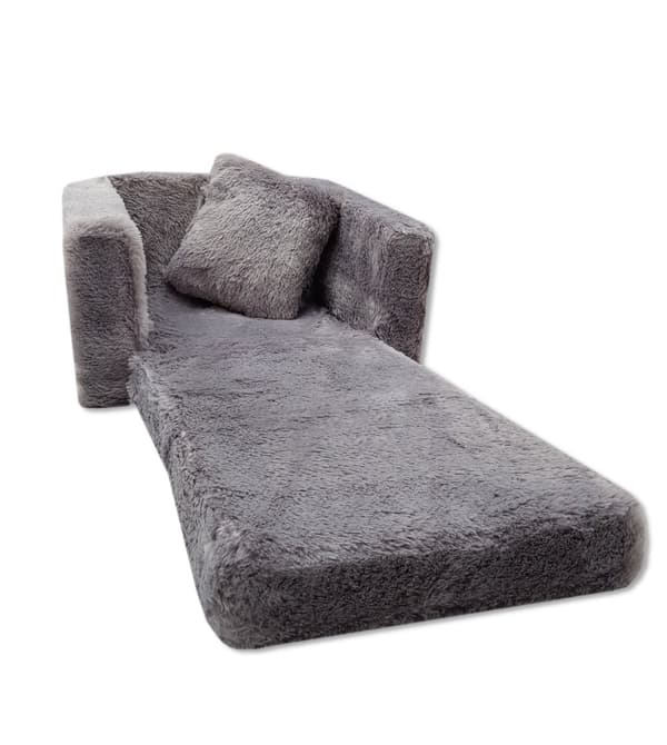 Børnesovesofa og gæsteseng i ét - 50 cm x 50 cm x 40 cm - grå plys