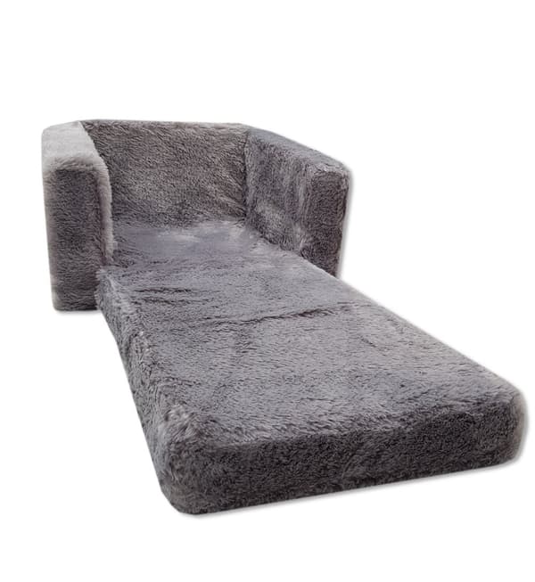 Børnesovesofa og gæsteseng i ét - 50 cm x 50 cm x 40 cm - grå plys