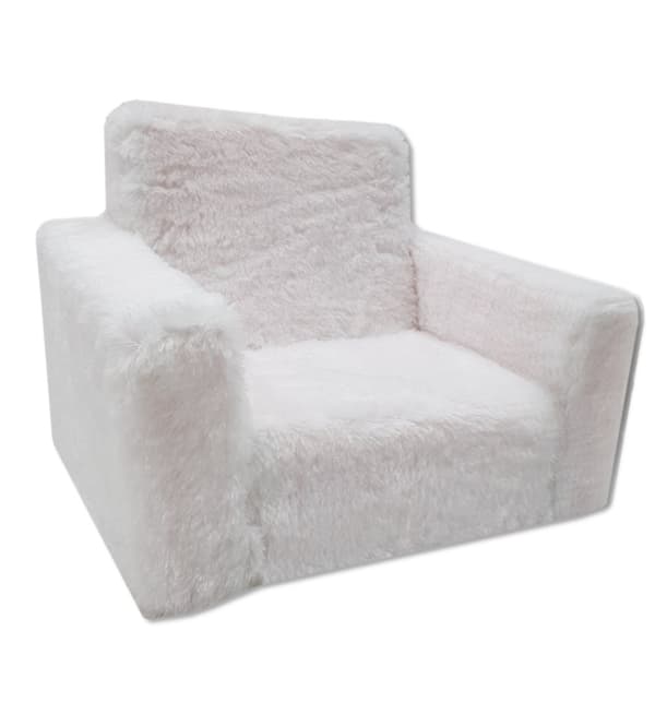 Børnesovesofa og gæsteseng i ét - 100 cm x 36 cm x 25 cm - hvid plys