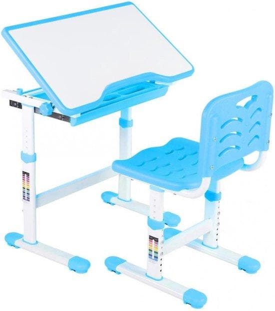 Teckningsbordbarn | Justerbar Byrå | Hantverksbord Bord med stol Blå