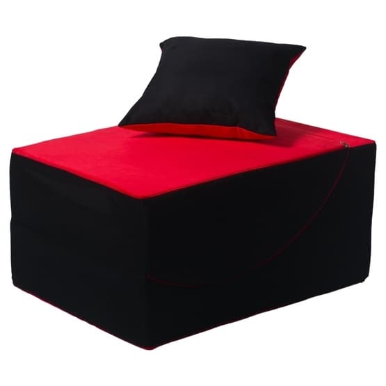 Fällbar Möbel - Bord - Puff - Soffa 3-1 - Röd Och Svart