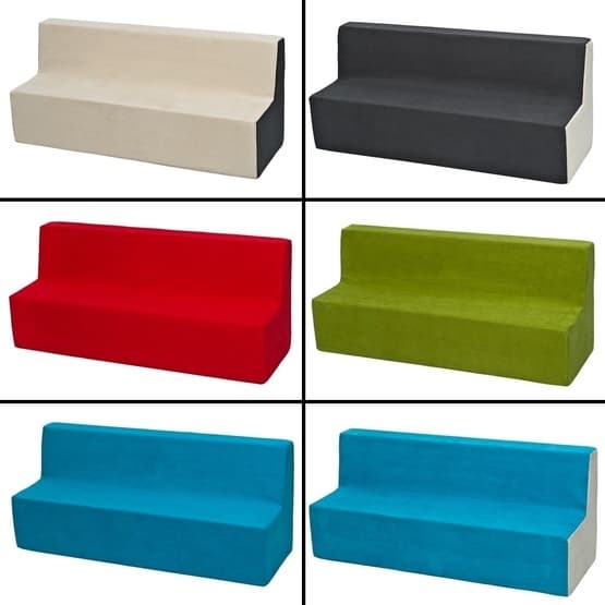 Lasten sohva pitkä - Pehmeä vaahto beige ja harmaa