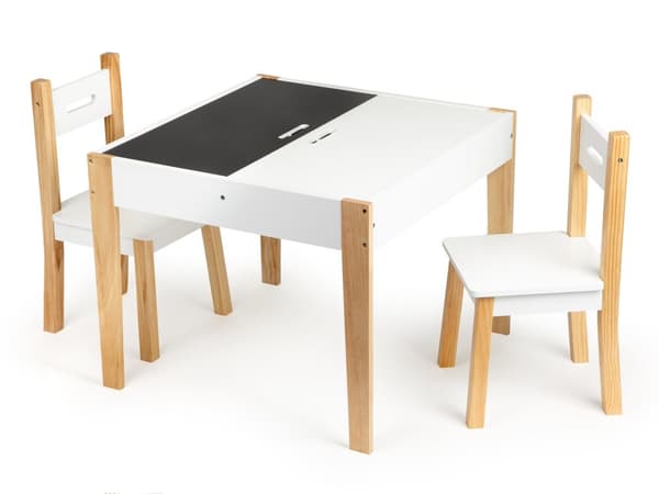 Barnmöbelset med organisering - Bord + 2 stolar - Furu