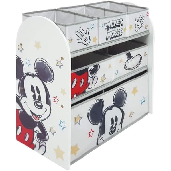 Disney Förvaringsenhet - Musse Pigg - 6 tyglådor - Vit