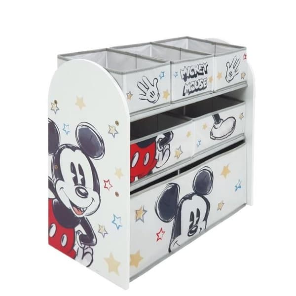 Disney Förvaringsenhet - Musse Pigg - 6 tyglådor - Vit