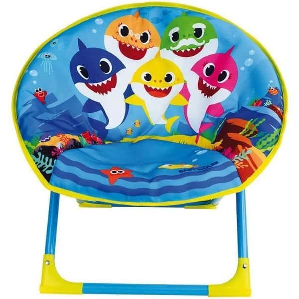 Fällbar månstol för barn - ROLIGT HUS - BABYHAJ - Blå - H.47x L.54x D.45 cm