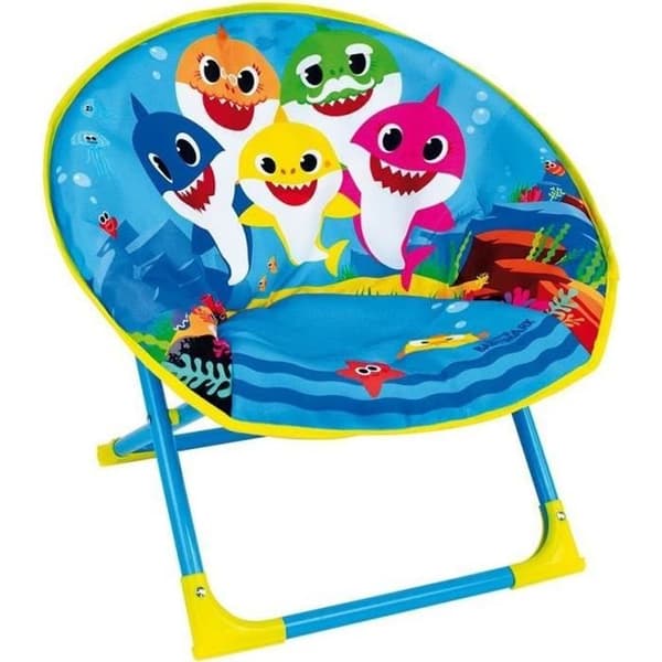 Fällbar månstol för barn - ROLIGT HUS - BABYHAJ - Blå - H.47x L.54x D.45 cm