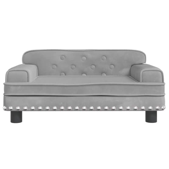 Barnsoffa Ljusgrå 70X45X30 Cm Sammet