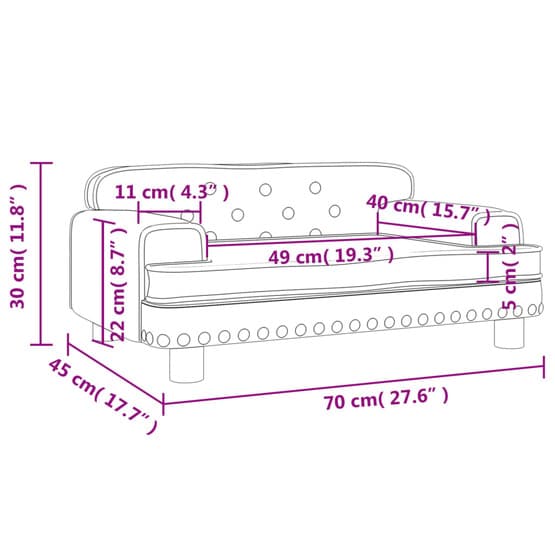 Barnsoffa Svart 70X45X30 Cm Sammet