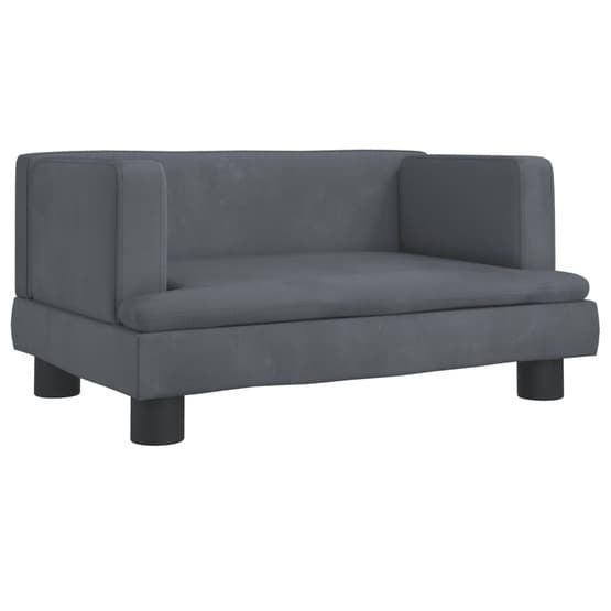 Barnsoffa Mörkgrå 60X40X30 Cm Sammet