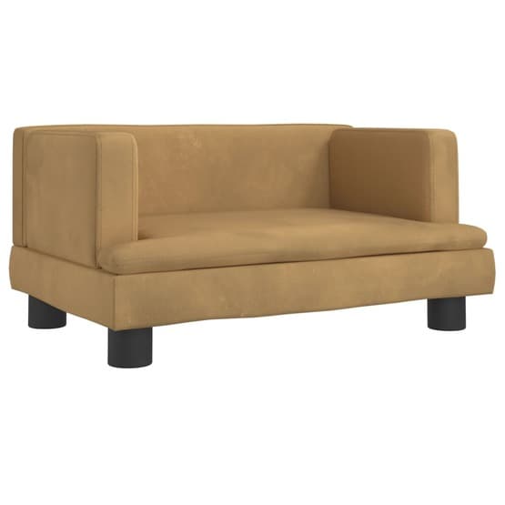 Barnsoffa Brun 60X40X30 Cm Sammet